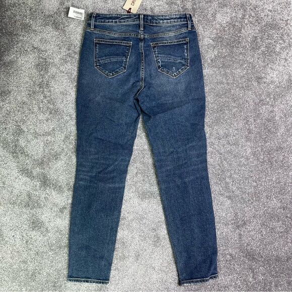 Driftwood Jeans Women's 26 Blue Skinny Mid-rise Medium Wash Denim Distressed - Picture 8 of 14